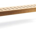 Wysoka ławka z drewna Okoumé SPA