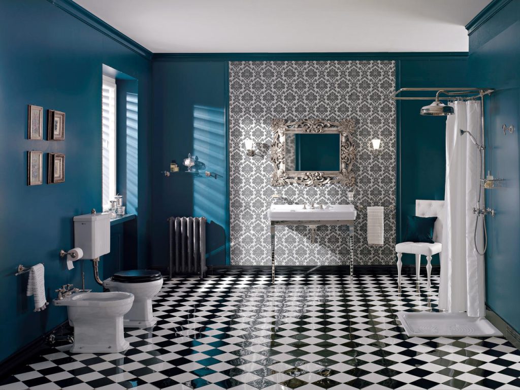 Salonik łazienkowy w stylu glamour
